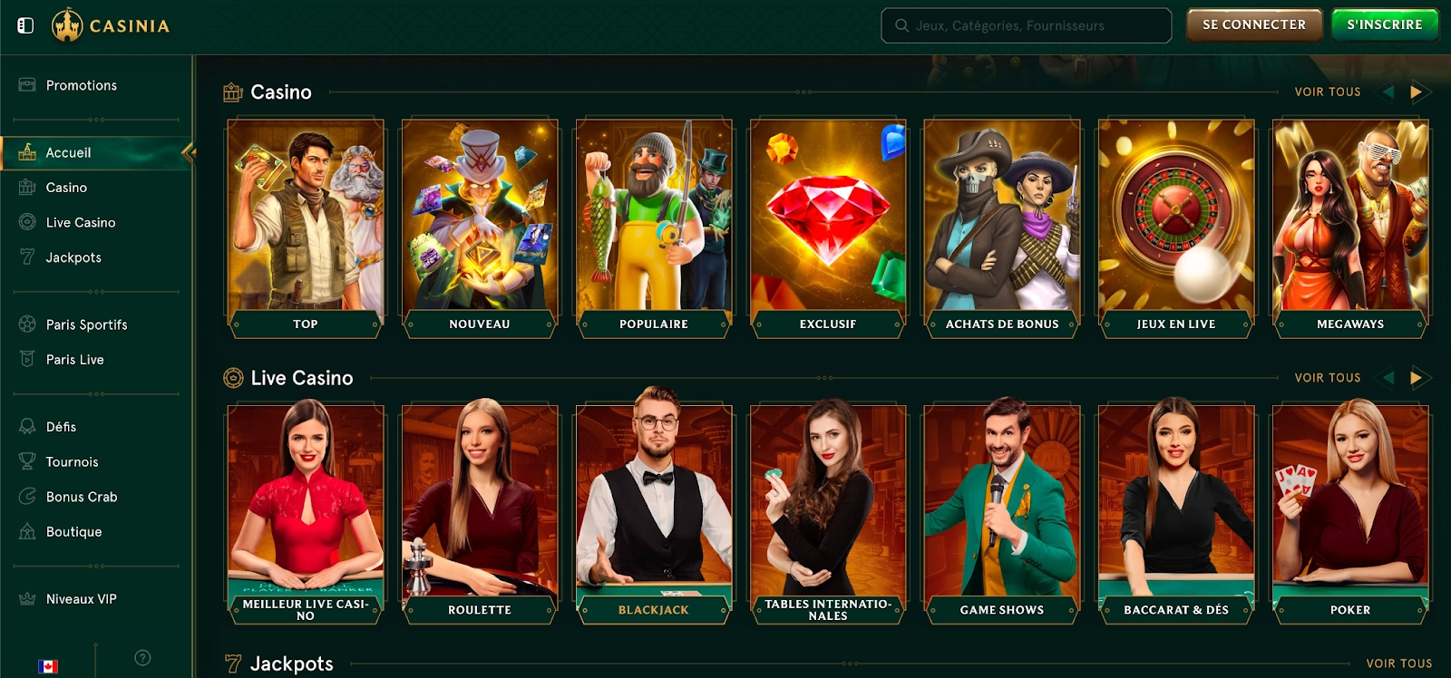 Casinia Casino – Interface intuitive Casinia Casino – Plateforme de jeu moderne